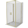 Mexen Exo-3S 3-seitige Duschkabine, schwenkbar, 90 x 90 cm, transparent, gold - 8182-090-090-50-00-3S