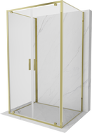 Mexen Exo-3S 3-seitige Duschkabine mit Klapptür 90 x 95 cm, transparent, gold - 8182-090-095-50-00-3S