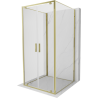 Mexen Exo-3S Duschkabine 3-seitig schwenkbar 110 x 110 cm, transparent, gold - 8182-110-110-50-00-3S