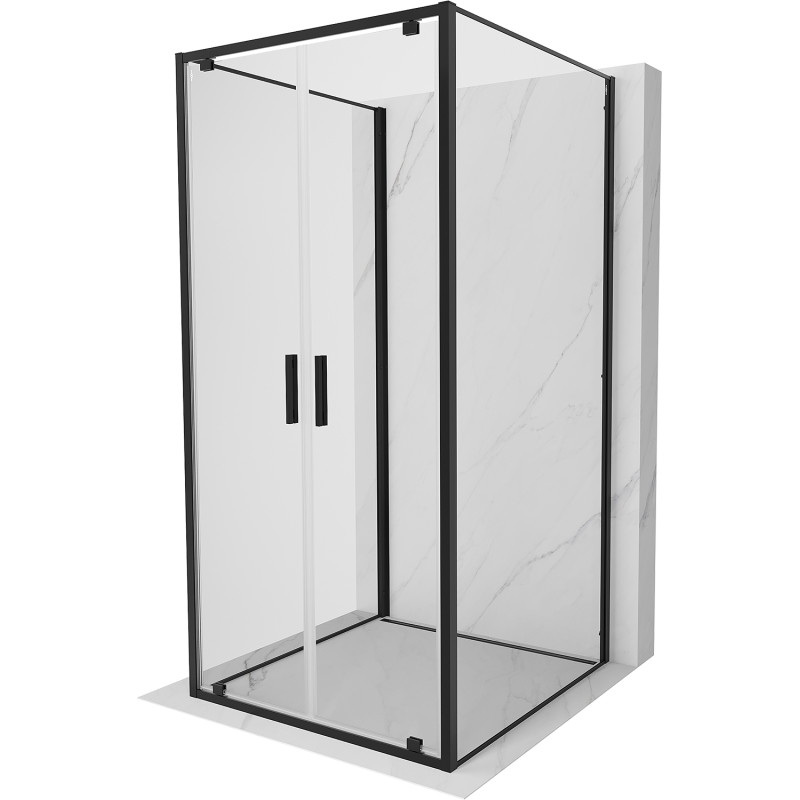 Mexen Exo-3S 3-seitige Duschkabine 70 x 70 cm, transparent, schwarz - 8182-070-070-70-00-3S