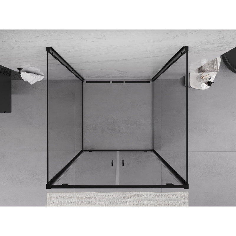 Mexen Exo-3S 3-seitige Duschkabine 70 x 70 cm, transparent, schwarz - 8182-070-070-70-00-3S