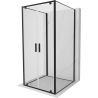 Mexen Exo-3S Duschkabine 3-seitig öffenbar 100 x 100 cm, transparent, schwarz - 8182-100-100-70-00-3S