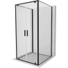 Mexen Exo-BR Duo 3S 3-seitige Duschkabine, schwenkbar, 100 x 100 cm, transparent, schwarz - 8182-100-100-70-00-3S