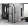 Mexen Exo-3S 3-seitige, schwenkbare Duschkabine 120 x 120 cm, transparent, schwarz - 8182-120-120-70-00-3S