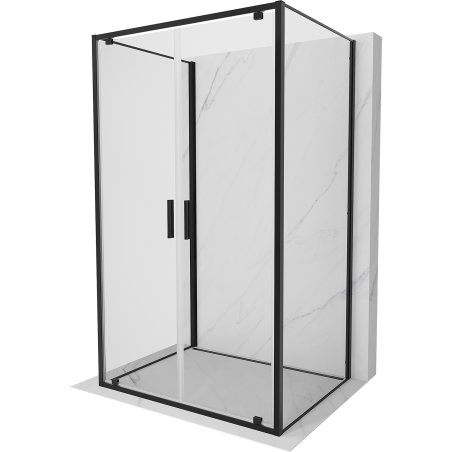 Mexen Exo-3S Duschkabine 3-seitig schwenkbar 90 x 85 cm, transparent, schwarz - 8182-090-085-70-00-3S