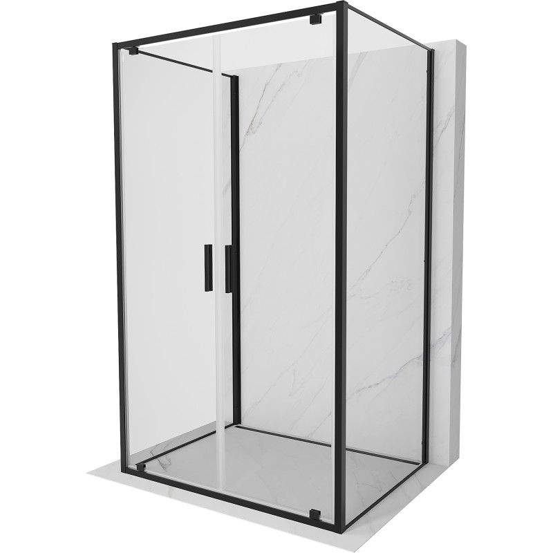 Mexen Exo-3S 3-seitige Duschkabine, schwenkbar 120 x 100 cm, transparent, schwarz - 8182-120-100-70-00-3S