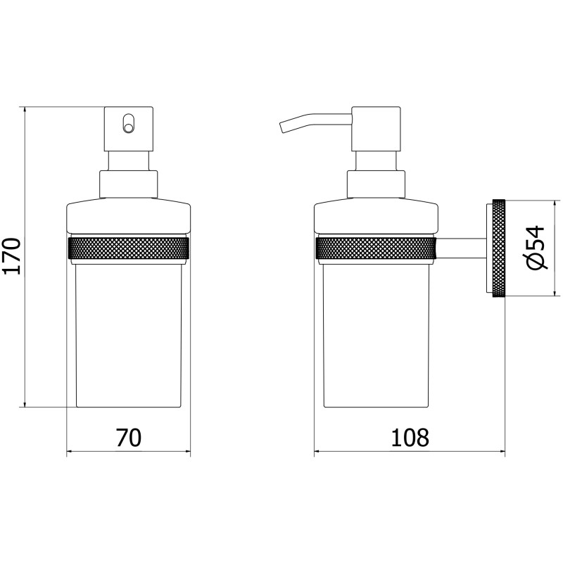 Mexen Gravo Seifenspender, gebürsteter Nickel - 70A93058-97