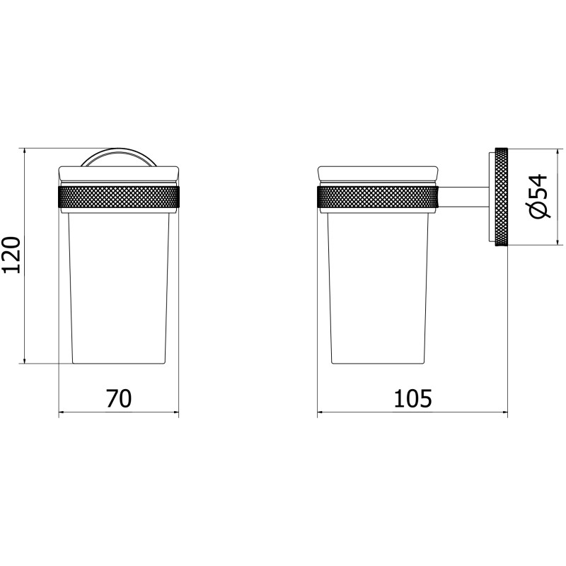 Mexen Gravo Becher für Zahnbürsten, gebürstetes Kupfer - 70A93051-65