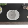 Mexen Kevin Granitspüle 1-becken mit Abtropffläche 586 x 458 mm, weiß, Siphon Chrom - 6517581005-20