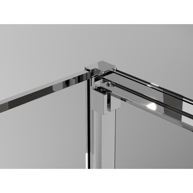 Mexen Exo-3S 3-seitige Duschkabine, 90 x 80 cm, transparent, Chrom - 8153-090-080-01-00-3S