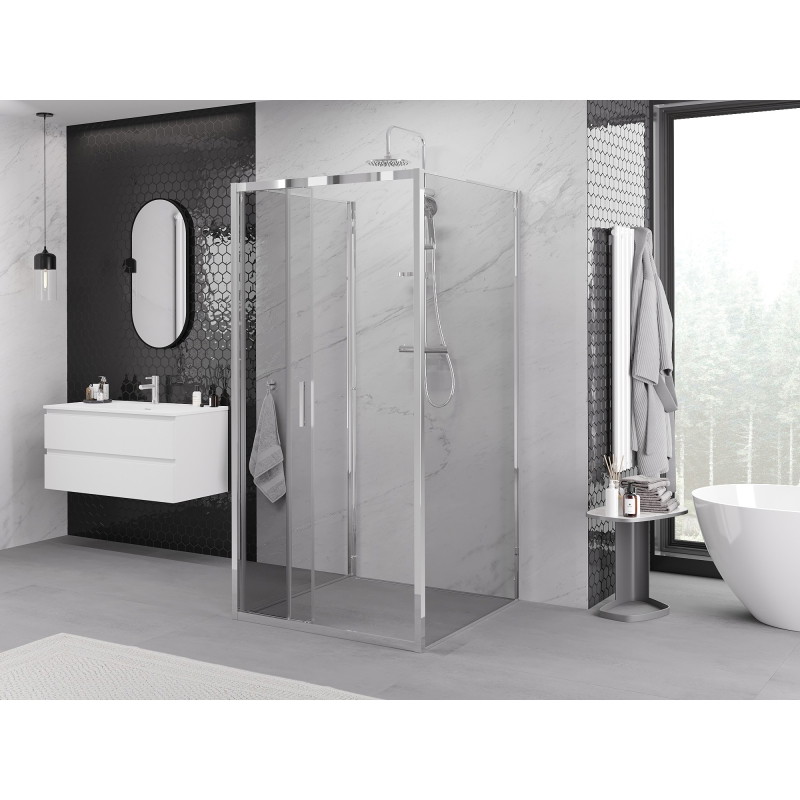 Mexen Exo-3S Duschkabine 3-seitig verschiebbar 85 x 85 cm, transparent, Chrom - 8153-085-085-01-00-3S