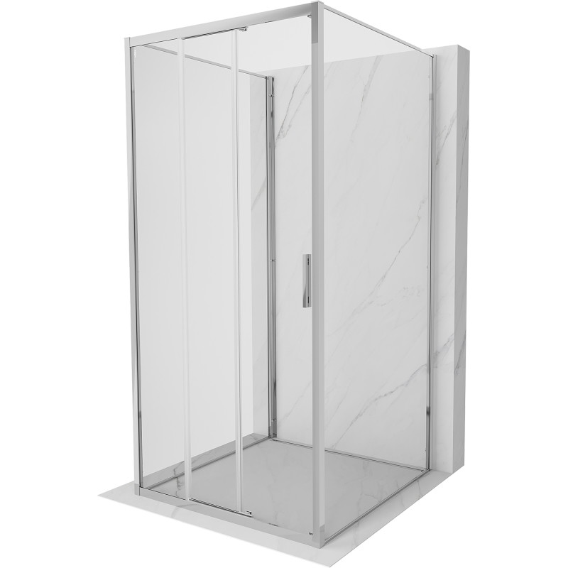 Mexen Exo-3S Duschkabine 3-wandig, verschiebbar 90 x 90 cm, transparent, Chrom - 8153-090-090-01-00-3S