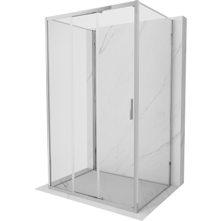 Mexen Exo-3S Dreiteilige Duschkabine, 95 x 90 cm, transparent, Chrom - 8153-095-090-01-00-3S