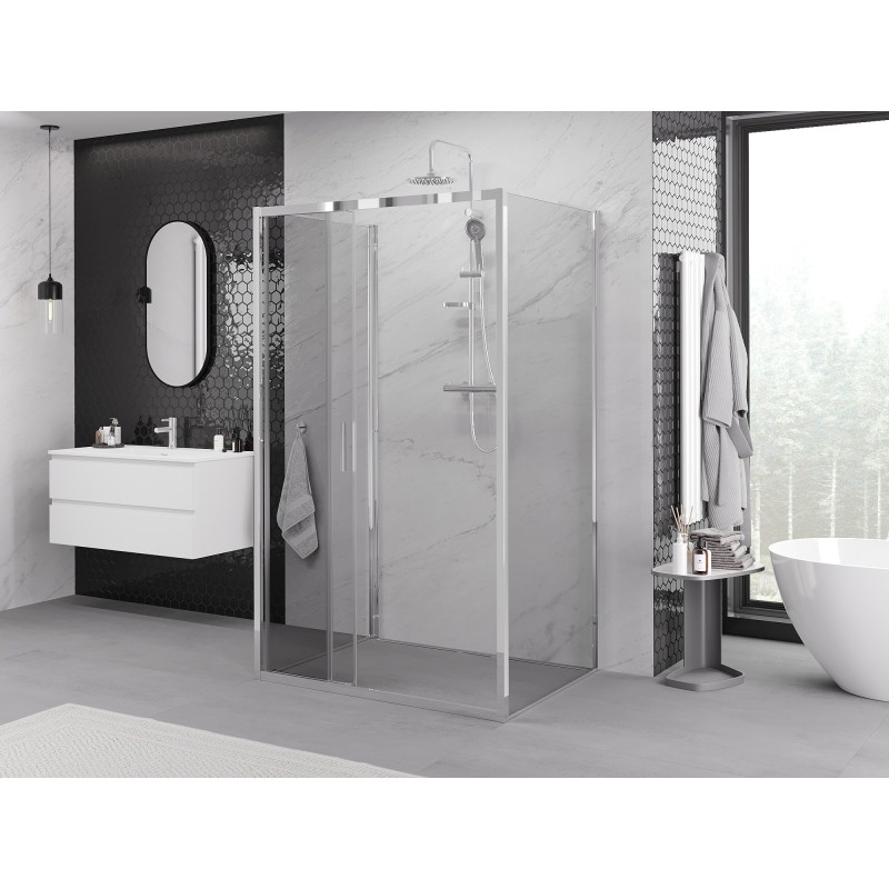 Mexen Exo-3S duschkabine, 3-wandig, verschiebbar, 85 x 95 cm, transparent, chrom - 8153-085-095-01-00-3S