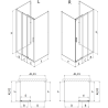 Mexen Exo-3S 3-seitige verschiebbare Duschkabine 90 x 70 cm, transparent, schwarz - 8153-090-070-70-00-3S