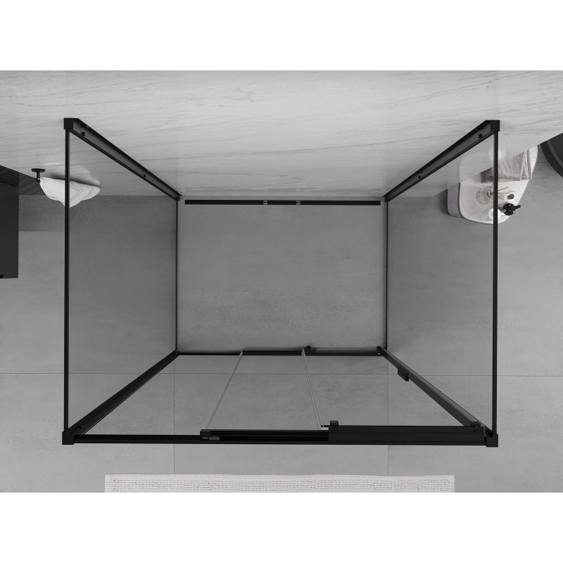Mexen Exo-3S 3-seitige Duschkabine, 85 x 80 cm, transparent, schwarz - 8153-085-080-70-00-3S