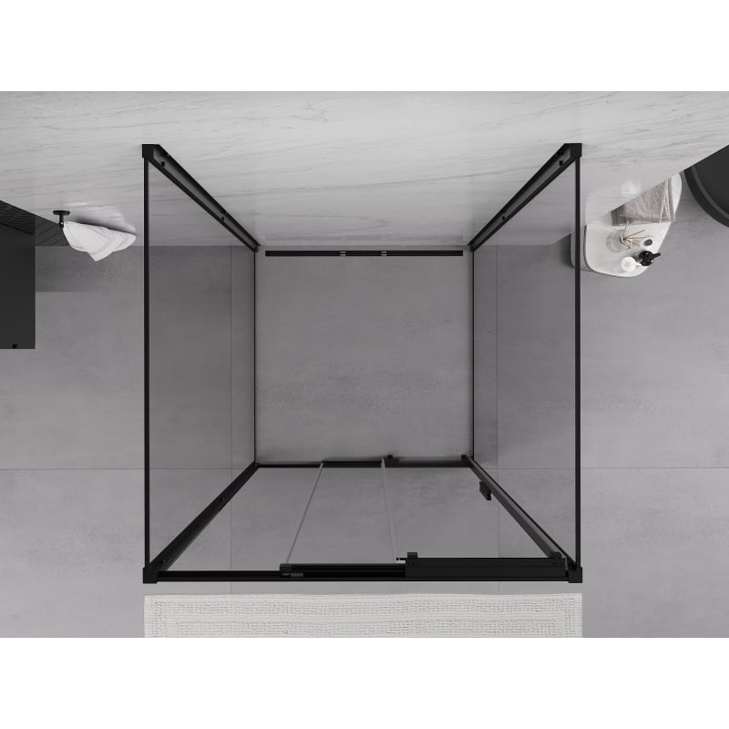 Mexen Exo-3S 3S 3-seitige Duschkabine, 85 x 85 cm, transparent, schwarz, Schiebetüren - 8153-085-085-70-00-3S