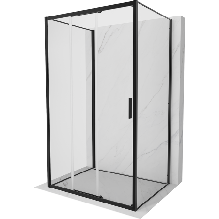 Mexen Exo-3S 3-Seiten-Duschkabine, Schiebetür, 80 x 90 cm, transparent, schwarz - 8153-080-090-70-00-3S