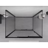 Mexen Exo-3S 3-seitige Duschkabine, Schiebetür, 100 x 95 cm, transparent, schwarz - 8153-100-095-70-00-3S