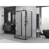 Mexen Exo-3S 3-seitige Duschkabine, 100 x 100 cm, transparent, schwarz - 8153-100-100-70-00-3S