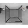 Mexen Exo-3S 3-seitige Duschkabine, 100 x 100 cm, transparent, schwarz - 8153-100-100-70-00-3S