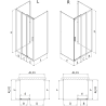 Mexen Exo-3S dreiwandige Duschkabine 80 x 85 cm, transparent, schwarz - 8153-080-085-70-00-3S