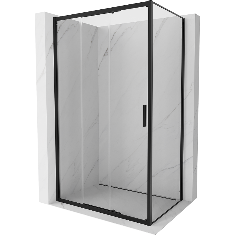 Mexen Exo Schiebedusche 80 x 70 cm, transparent, schwarz - 8153-080-070-70-00