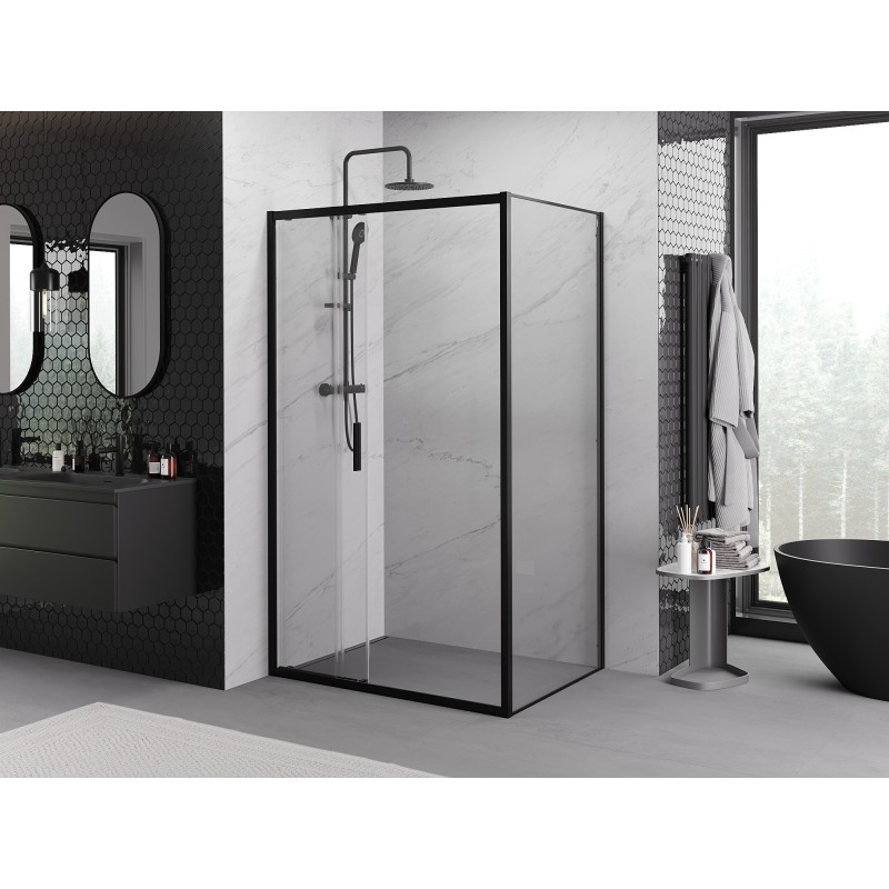 Mexen Exo Schiebedusche 80 x 70 cm, transparent, schwarz - 8153-080-070-70-00