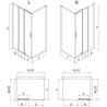 Mexen Exo Schiebeduschkabine 80 x 80 cm, transparent, schwarz - 8153-080-080-70-00