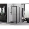 Mexen Exo schiebbare Duschkabine 90 x 80 cm, transparent, schwarz - 8153-090-080-70-00