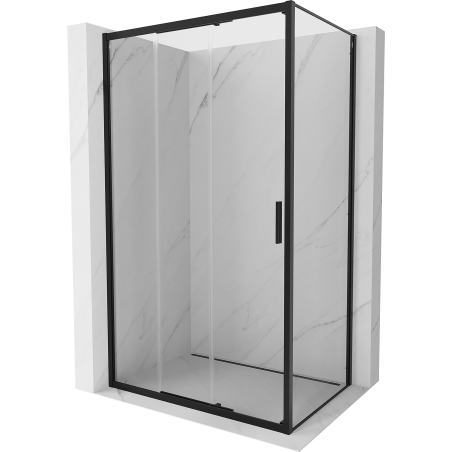 Mexen Exo schiebbare Duschkabine 90 x 80 cm, transparent, schwarz - 8153-090-080-70-00