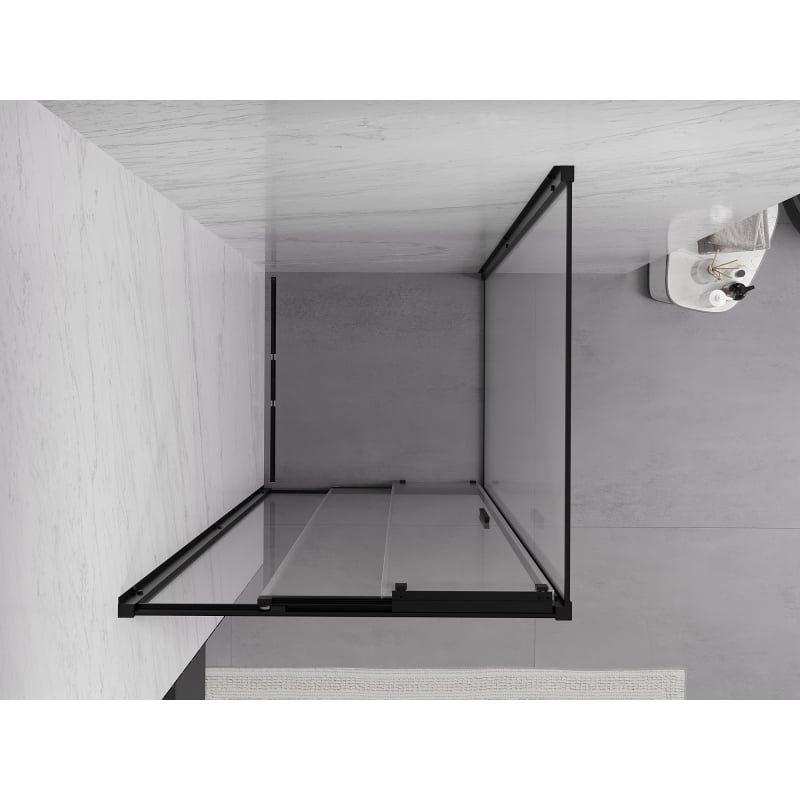 Mexen Exo Schiebedusche 90 x 90 cm, transparent, schwarz - 8153-090-090-70-00