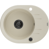 Mexen Kevin Granitspüle 1-Becken mit Abtropffläche 586 x 458 mm, beige, schwarzer Siphon - 6517581005-69-B