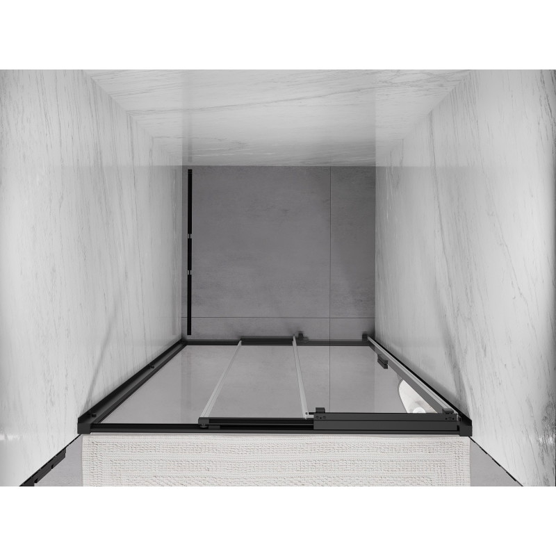 Mexen Exo-3S Schiebetür-Duschkabine 75 cm, transparent, schwarz - 8153-075-000-70-00
