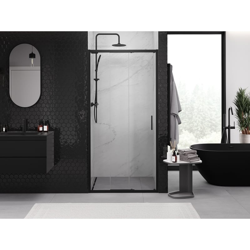 Mexen Exo-3S schiebetür-duschwand 85 cm, transparent, schwarz - 8153-085-000-70-00