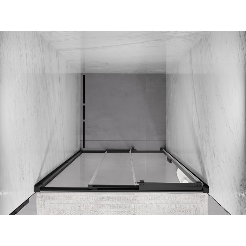Mexen Exo-3S Schiebetür Duschkabine 90 cm, transparent, schwarz - 8153-090-000-70-00
