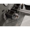 Mexen Orio Badezimmerschrank 50 cm mit Waschbecken Otis, 1 Schublade, schwarzer Glanz/schwarz matt - 91A10-05023-1-BF70-W18M71