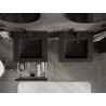 Mexen Orio Badezimmerschrank 50 cm mit Waschbecken Otis, 1 Schublade, schwarzer Glanz/schwarz matt - 91A10-05023-1-BF70-W18M71