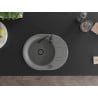 Mexen Kevin Granitspüle 1-becken mit Abtropffläche 586 x 458 mm, grau, schwarzer Siphon - 6517581005-71-B