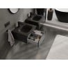 Mexen Orio Badezimmerschrank 50 cm mit Waschbecken Vela, 1 Schublade, Schwarz Glanz/Schwarz Matt - 91A10-05023-1-BF70-W23M71