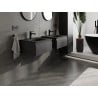 Mexen Orio Badezimmerschrank 50 cm mit Waschbecken Vela, 1 Schublade, schwarz matt - 91A10-05023-1-BF71-W23M71
