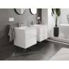 Mexen Orio Badezimmerschrank 50 cm mit Waschbecken Vela, 2 Schubladen, Weiß Glanz - 91A10-05047-2-BFF00-W23M00
