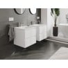 Mexen Orio Badezimmerschrank 50 cm mit Waschbecken Vela, 2 Schubladen, weiß matt - 91A10-05047-2-BFF01-W23M01
