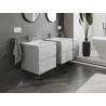 Mexen Orio Badezimmerschrank 50 cm mit Waschbecken Vela, 2 Schubladen, graues Matt/weißes Matt - 91A10-05047-2-BFF62-W23M01