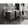 Mexen Orio Badschrank 50 cm mit Waschbecken Vela, 2 Schubladen, Graphit Matt/Weiß Matt - 91A10-05047-2-BFF66-W23M01