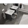 Mexen Orio Badezimmerschrank 50 cm mit Waschbecken Vela, 2 Schubladen, Graphit matt/Weiß matt - 91A10-05047-2-BFF66-W23M01