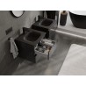 Mexen Orio Badschrank 50 cm mit Waschbecken Vela, 2 Schubladen, Schwarz Glanz/Schwarz Matt - 91A10-05047-2-BFF70-W23M71