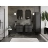 Mexen Orio 50 cm Badezimmerschrank mit Waschbecken Vela, 2 Schubladen, schwarz matt - 91A10-05047-2-BFF71-W23M71