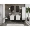 Mexen Orio Badezimmerschrank 50 cm mit Waschbecken Otis, 2 Schubladen, weißer Glanz - 91A10-05047-2-BFF00-W18M00