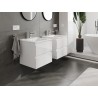 Mexen Orio Badezimmerschrank 50 cm mit Waschbecken Otis, 2 Schubladen, weißer Glanz - 91A10-05047-2-BFF00-W18M00